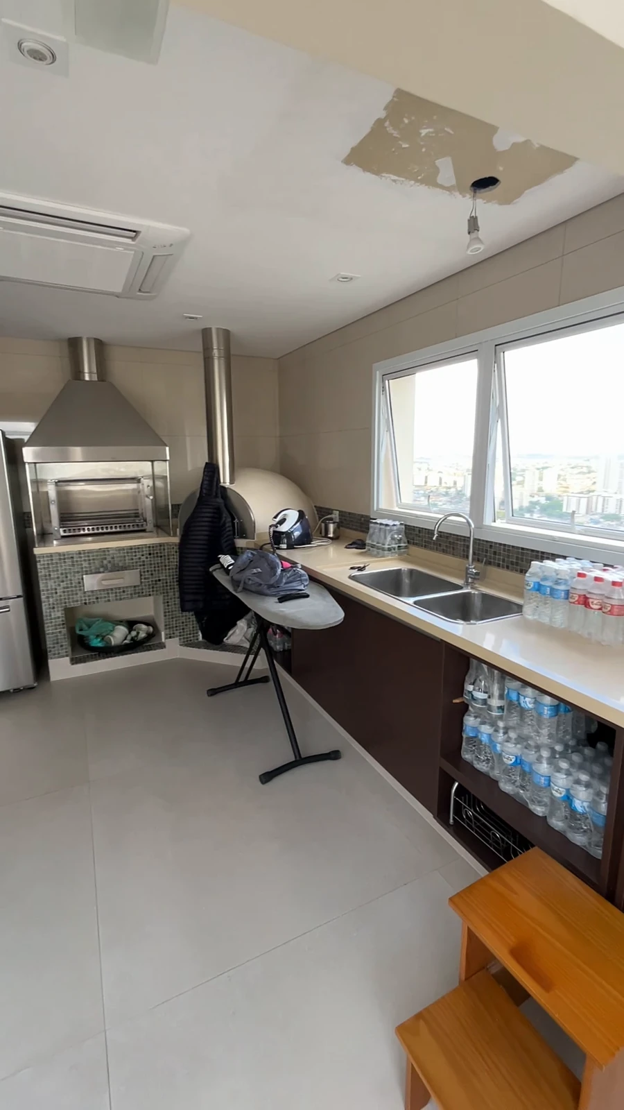 Área gourmet antes das intervenções, registro do levantamento