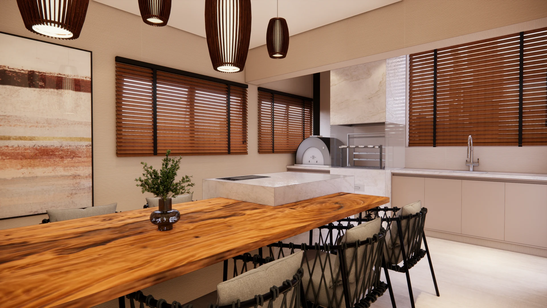 Perspectiva da proposta: Gourmet · Mesa e bancada