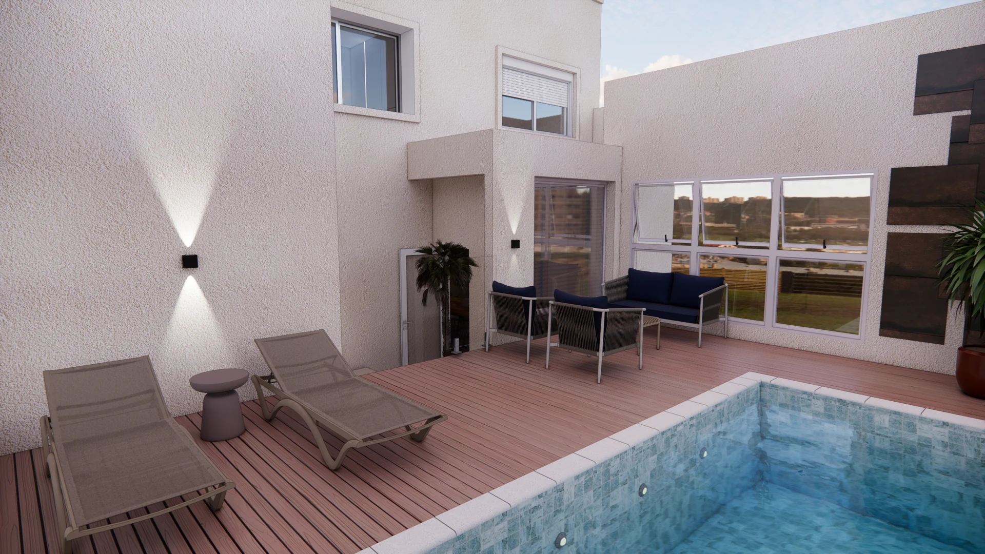 Perspectiva do projeto: Cobertura duplex