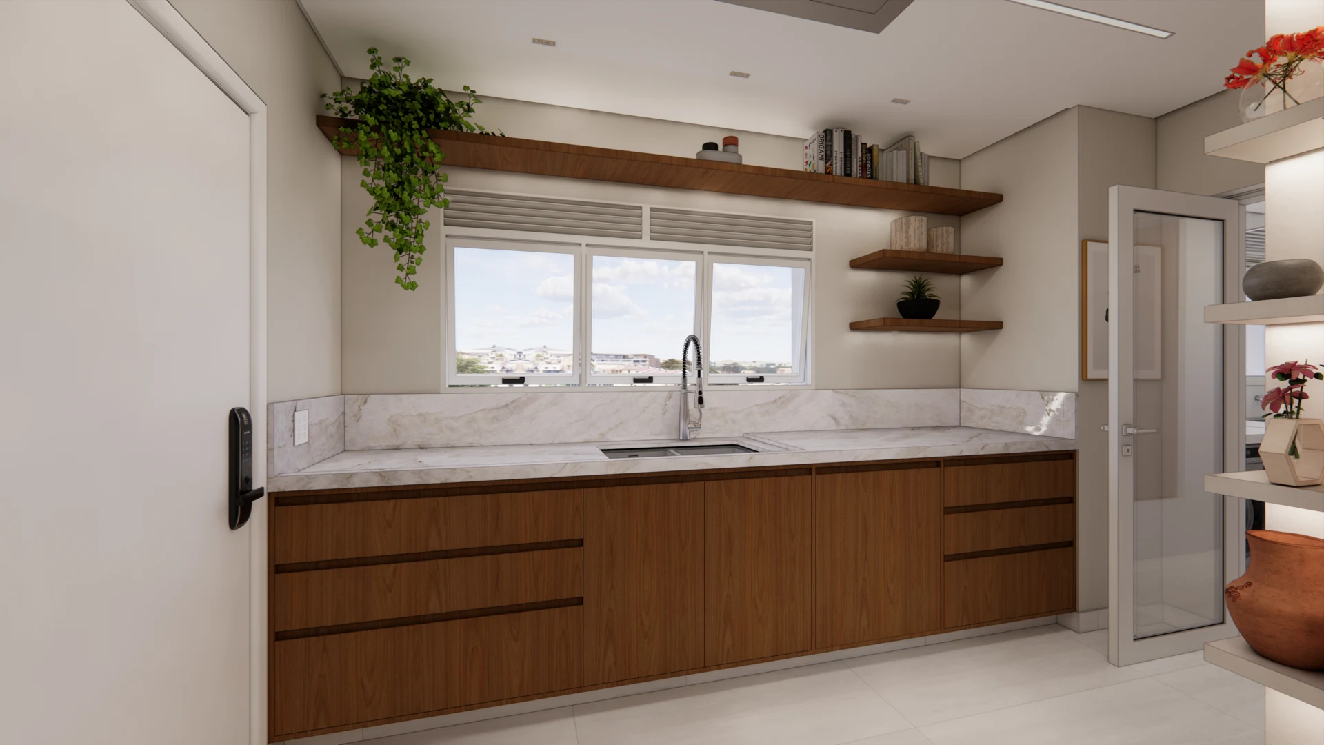 Perspectiva da proposta: Cozinha · Marcenaria e bancada