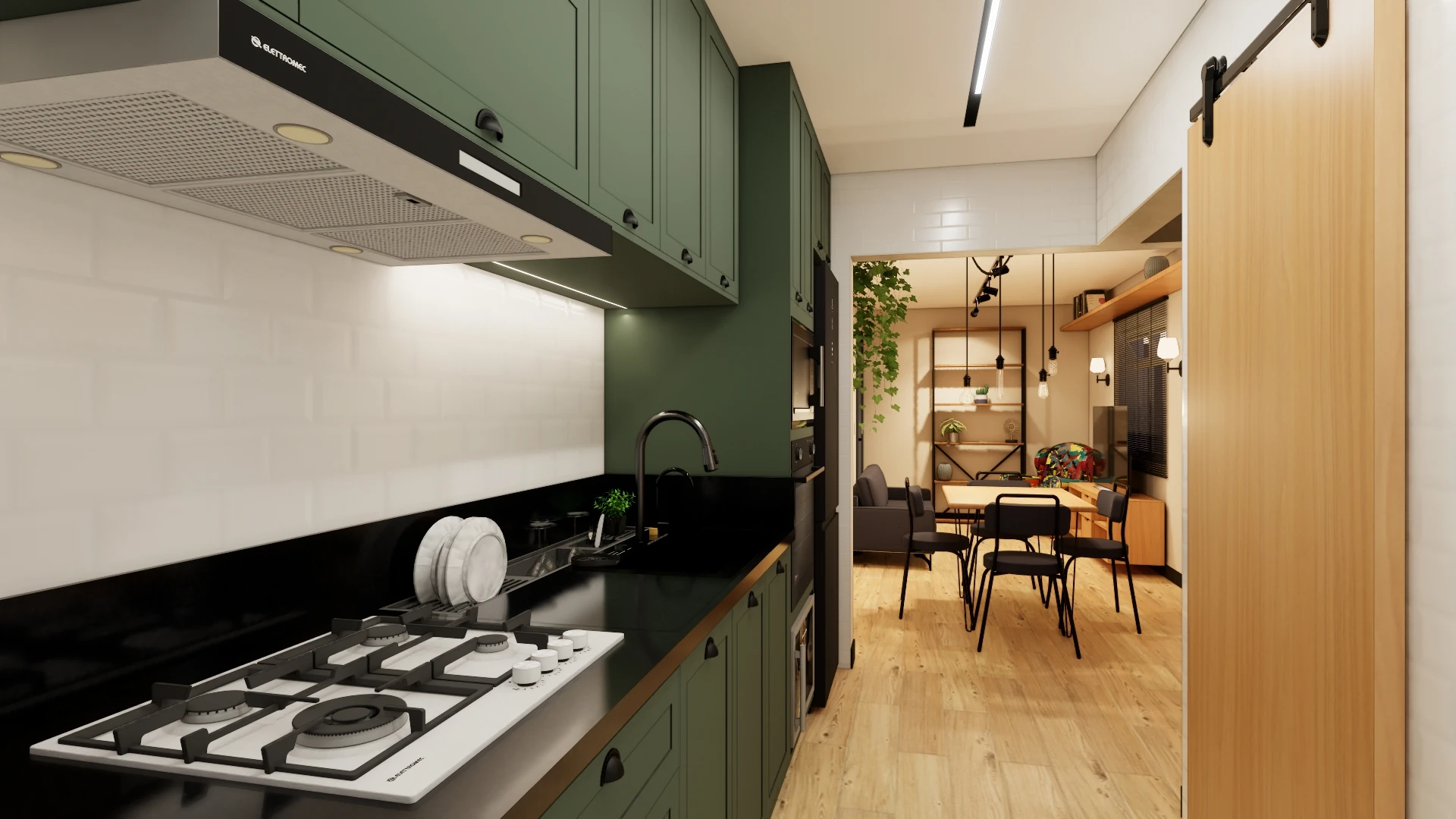 Cozinha integrada: perspectiva do projeto